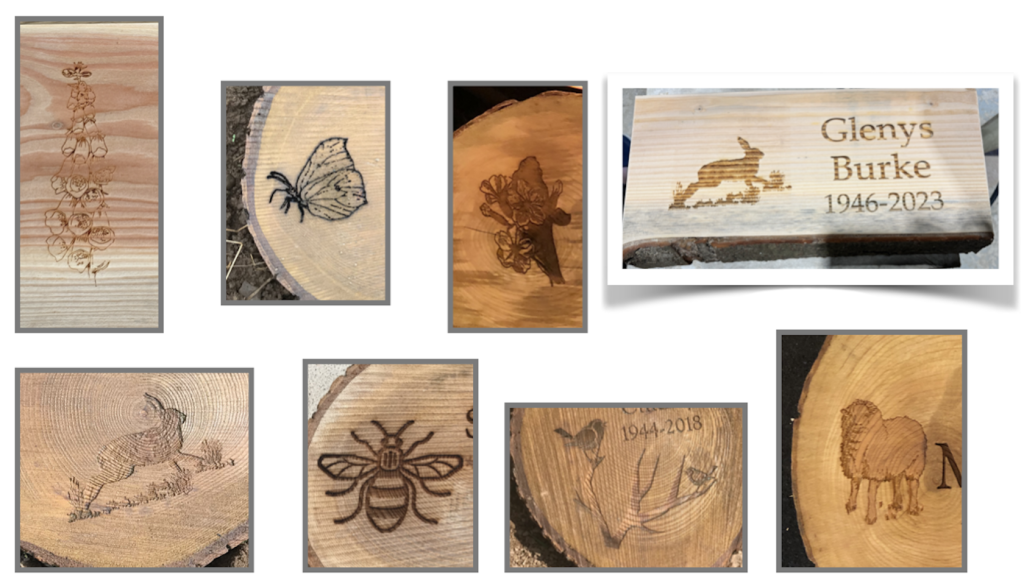 Memorial marker designs for natural burial in North Cornwall